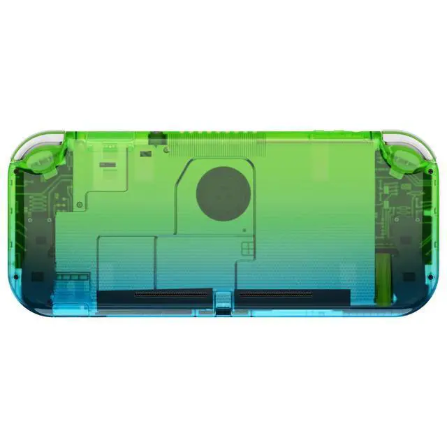 Alt view image 4 of 7 - Gradient Translucent Green Blue DIY Replacement Shell for Nintendo Switch Lite, NSL Handheld Controller Housing w/Screen Protector, Custom Case Cover for Nintendo Switch Lite @