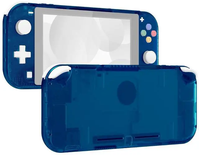 Main image of Transparent Clear Blue DIY Replacement Shell for Nintendo Switch Lite, NSL Handheld Controller Housing with Screen Protector, Custom Case Cover for Nintendo Switch Lite @