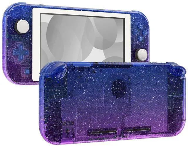 Main image of Glitter Gradient Translucent Bluebell DIY Replacement Shell for Nintendo Switch Lite, NSL Handheld Controller Housing w/Screen Protector, Custom Case Cover for Nintendo Switch Lite @