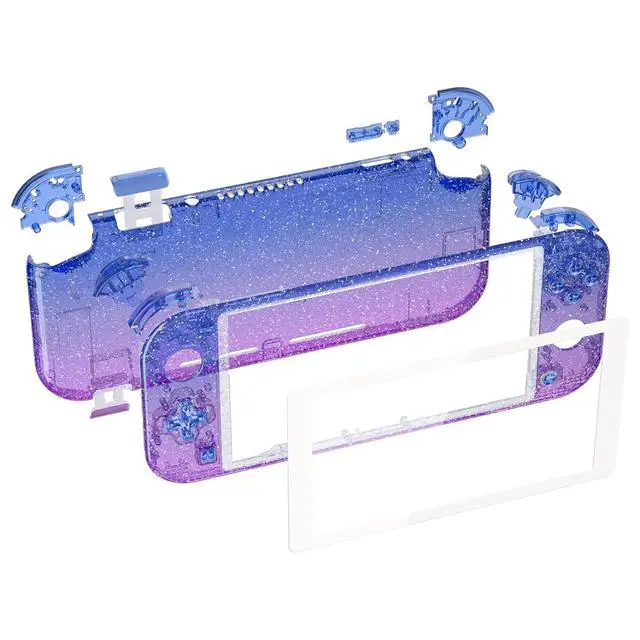 Alt view image 2 of 7 - Glitter Gradient Translucent Bluebell DIY Replacement Shell for Nintendo Switch Lite, NSL Handheld Controller Housing w/Screen Protector, Custom Case Cover for Nintendo Switch Lite @