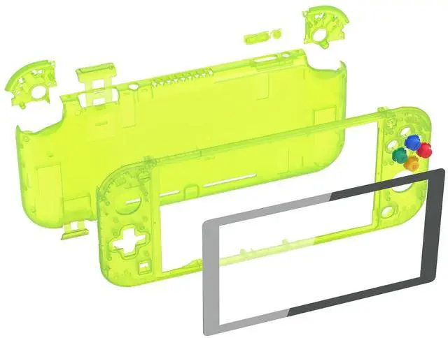 Alt view image 2 of 7 - Clear Lime Green DIY Replacement Shell for Nintendo Switch Lite, NSL Handheld Controller Housing with Screen Protector, Custom Case Cover for Nintendo Switch Lite - Controller Without @