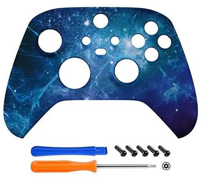 Alt view image 4 of 7 - Nebula Patterned Shell + Custom ABXY Replacement Buttons for Xbox Series X/S Controller @