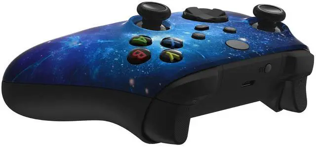 Alt view image 5 of 7 - Nebula Patterned Shell + Custom ABXY Replacement Buttons for Xbox Series X/S Controller @