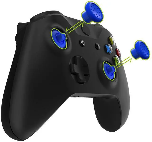Alt view image 2 of 7 - ThumbsGear Interchangeable Thumbstick for Xbox Seires X/S - Improve Comfort - 3 Height Domed & Concave Grips Ergonomic Adjustable Joystick for Xbox One S/X/Elite - Blue @