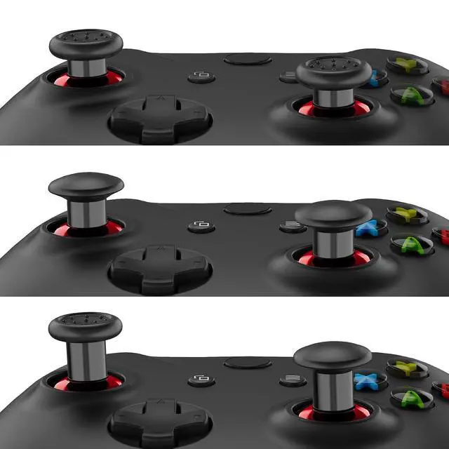 Alt view image 7 of 7 - Chrome Red ThumbsGear Interchangeable Ergonomic Thumbstick + Replacement Buttons for Xbox Series S/X Controller @