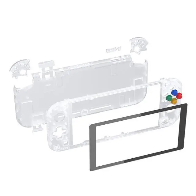 Alt view image 2 of 7 - Transparent Clear DIY Replacement Shell for Nintendo Switch Lite, NSL Handheld Controller Housing w/Screen Protector, Custom Case Cover for Nintendo Switch Lite @