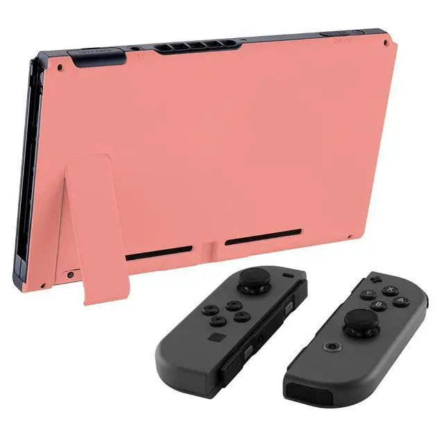 Alt view image 3 of 7 - Soft Touch Grip Coral Console Back Plate DIY Replacement Housing Shell Case for Nintendo Switch Console with Kickstand JoyCon Shell NOT Included @