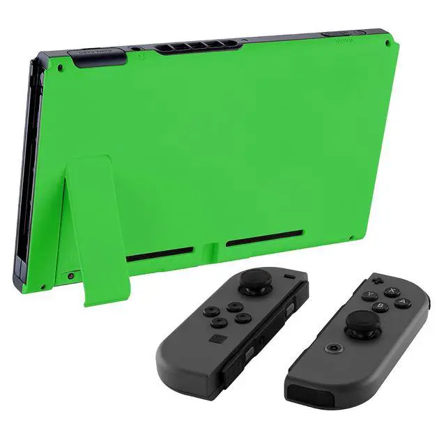 Alt view image 3 of 7 - Soft Touch Grip Green Console Back Plate DIY Replacement Housing Shell Case for Nintendo Switch Console with Kickstand JoyCon Shell NOT Included @