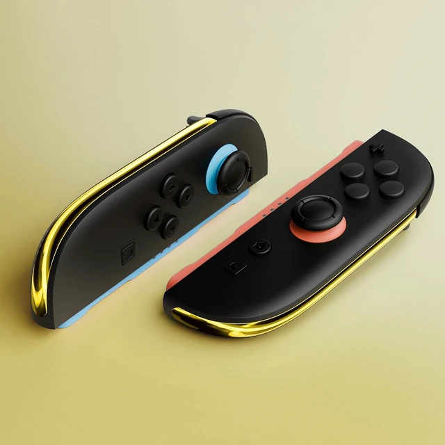 Alt view image 6 of 7 - Replacement Decorative Strips for Joycon 2, Custom DIY Decoration Strip Side Housing Trim Shell with Prying Stick for Nintendo Switch 2 Controller - Chrome Gold @