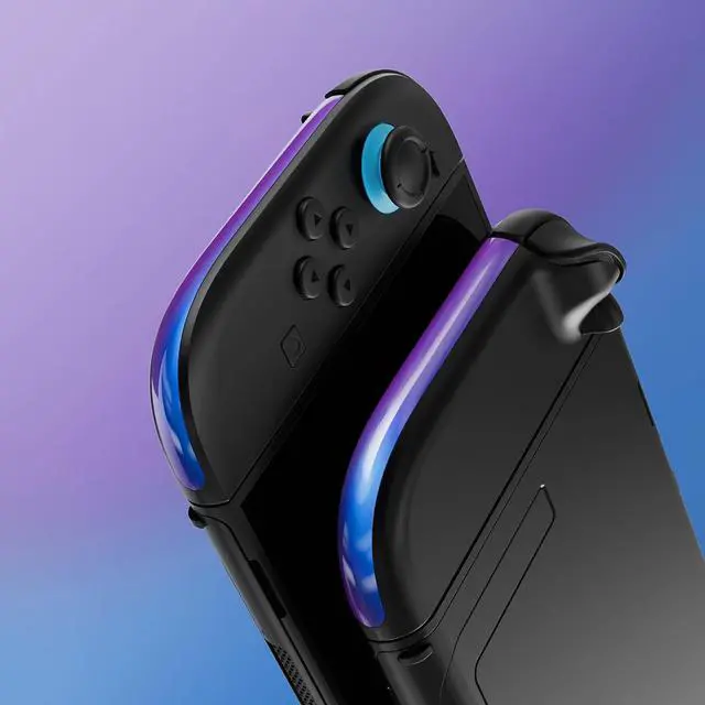 Alt view image 5 of 7 - Replacement Decorative Strips for Joycon 2, Custom DIY Decoration Strip Side Housing Trim Shell with Prying Stick for Nintendo Switch 2 Controller - Chameleon Purple Blue @