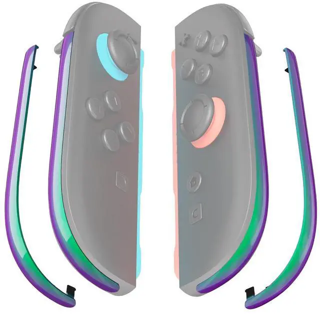 Main image of Replacement Decorative Strips for Joycon 2, Custom DIY Decoration Strip Side Housing Trim Shell with Prying Stick for Nintendo Switch 2 Controller - Chameleon Green Purple @