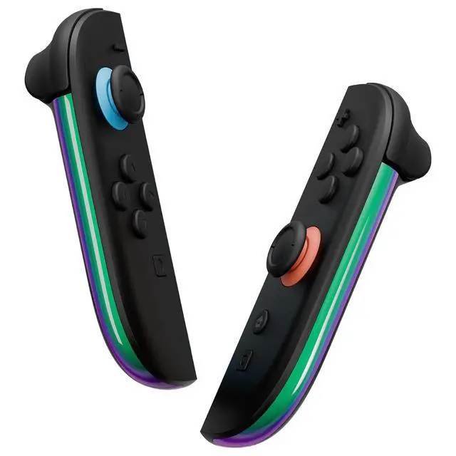 Alt view image 4 of 7 - Replacement Decorative Strips for Joycon 2, Custom DIY Decoration Strip Side Housing Trim Shell with Prying Stick for Nintendo Switch 2 Controller - Chameleon Green Purple @