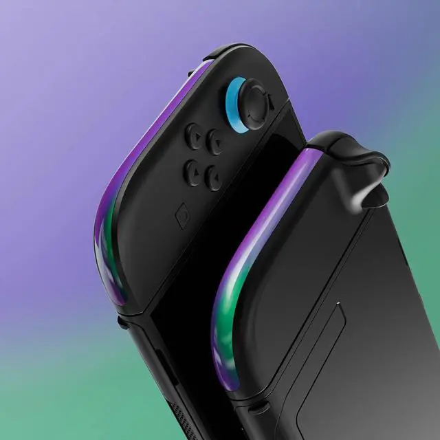 Alt view image 5 of 7 - Replacement Decorative Strips for Joycon 2, Custom DIY Decoration Strip Side Housing Trim Shell with Prying Stick for Nintendo Switch 2 Controller - Chameleon Green Purple @