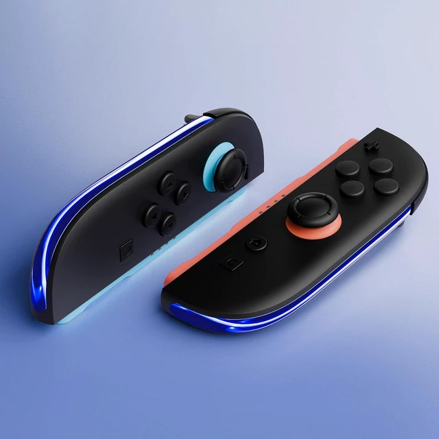 Alt view image 6 of 7 - Replacement Decorative Strips for Joycon 2, Custom DIY Decoration Strip Side Housing Trim Shell with Prying Stick for Nintendo Switch 2 Controller - Chrome Blue @