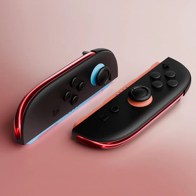 Alt view image 6 of 7 - Replacement Decorative Strips for Joycon 2, Custom DIY Decoration Strip Side Housing Trim Shell with Prying Stick for Nintendo Switch 2 Controller - Chrome Red @
