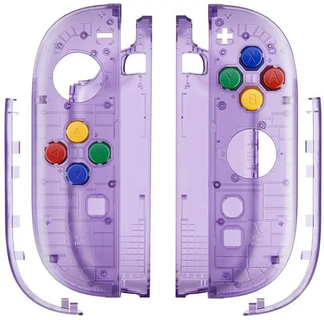 Main image of DIY Replacement Shell Buttons for Joycon 2, Housing Faceplate Case + Decorative Strips + ABXY Direction Keys + Tool for Nintendo Switch 2 Controller - Essence Version - Clear Atomic Purple @