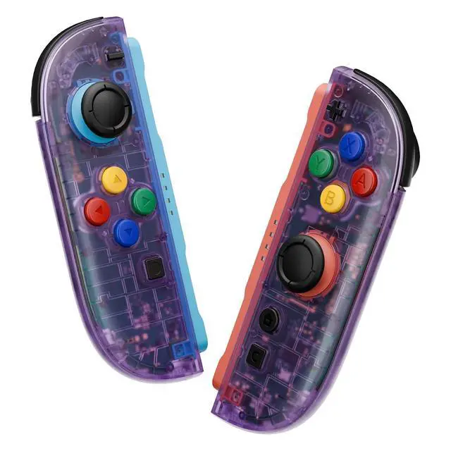 Alt view image 2 of 7 - DIY Replacement Shell Buttons for Joycon 2, Housing Faceplate Case + Decorative Strips + ABXY Direction Keys + Tool for Nintendo Switch 2 Controller - Essence Version - Clear Atomic Purple @