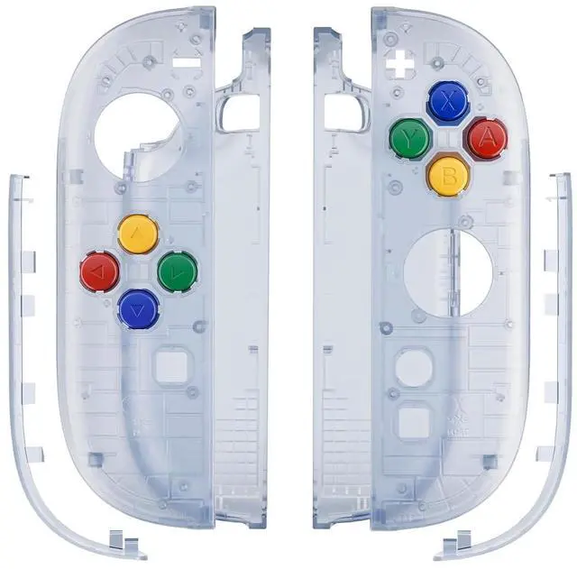 Main image of DIY Replacement Shell Buttons for Joycon 2, Housing Faceplate Case + Decorative Strips + ABXY Direction Keys + Tools for Nintendo Switch 2 Controller - Essence Version - Clear Glacier Blue @