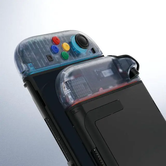 Alt view image 4 of 7 - DIY Replacement Shell Buttons for Joycon 2, Housing Faceplate Case + Decorative Strips + ABXY Direction Keys + Tools for Nintendo Switch 2 Controller - Essence Version - Clear Glacier Blue @