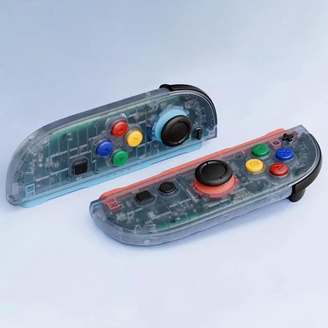 Alt view image 6 of 7 - DIY Replacement Shell Buttons for Joycon 2, Housing Faceplate Case + Decorative Strips + ABXY Direction Keys + Tools for Nintendo Switch 2 Controller - Essence Version - Clear Glacier Blue @