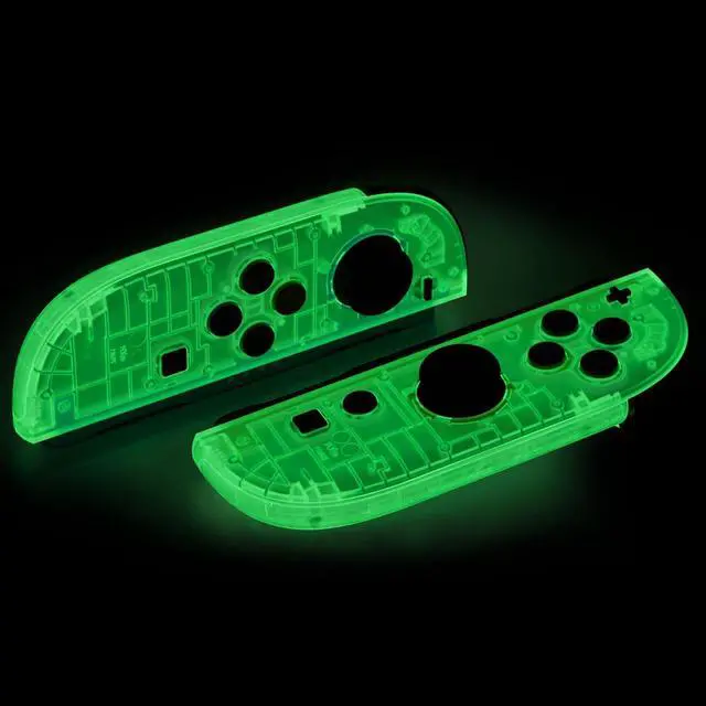 Alt view image 2 of 7 - Replacement Shell Buttons for Joycon 2, Housing Faceplate Case + Decorative Strips + ABXY Direction Keys + Tools for Nintendo Switch 2 Controller - Essence Version - Glow in Dark - Green @