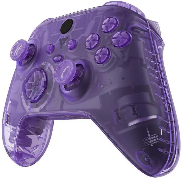 Alt view image 4 of 7 - Full Set Shell Buttons for Xbox Series X & S Controller, Clear Atomic Purple Replacement Side Rails Grips Front Back Plate Cover for Xbox Core Wireless Controller @