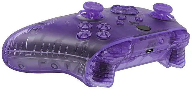 Alt view image 6 of 7 - Full Set Shell Buttons for Xbox Series X & S Controller, Clear Atomic Purple Replacement Side Rails Grips Front Back Plate Cover for Xbox Core Wireless Controller @
