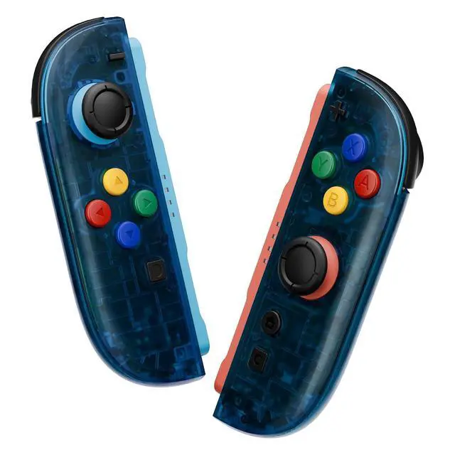 Alt view image 2 of 7 - Replacement Shell Buttons for Joycon 2, Custom Housing Faceplate Case + Decorative Strips + ABXY Direction Keys + Tools for Nintendo Switch 2 Controller - Essence Version - Clear Blue @