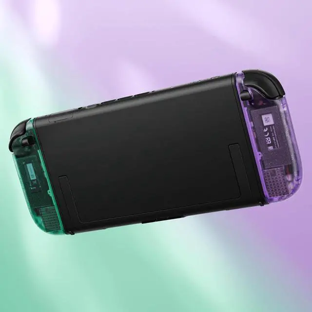Alt view image 7 of 7 - Replacement Shell Buttons for Joycon 2, Clear Purple & Green Custom Housing Faceplate Case + Decorative Strips + ABXY Direction Key Tools for Nintendo Switch 2 Controller - Essence Version @