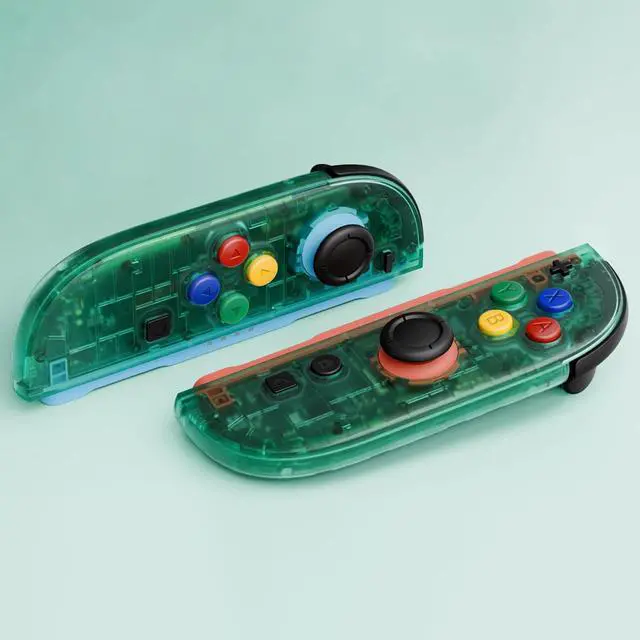 Alt view image 6 of 7 - Replacement Shell Buttons for Joycon 2, Custom Housing Faceplate Case + Decorative Strips + ABXY Direction Keys + Tools for Nintendo Switch 2 Controller - Essence Version - Emerald Green @