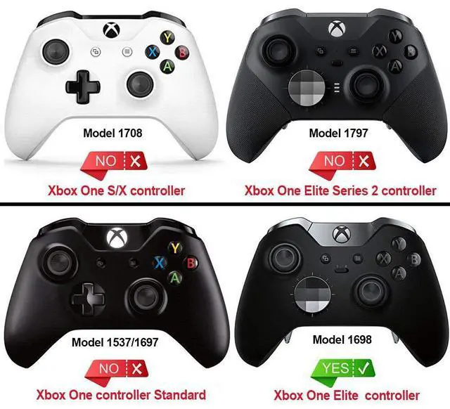 Alt view image 2 of 7 - Gray Rubberized Right Left Side Rails, Replacement Rear Handle Grips, Back Panels Faceplates Kits for Xbox One Elite Controller (Model 1698) @