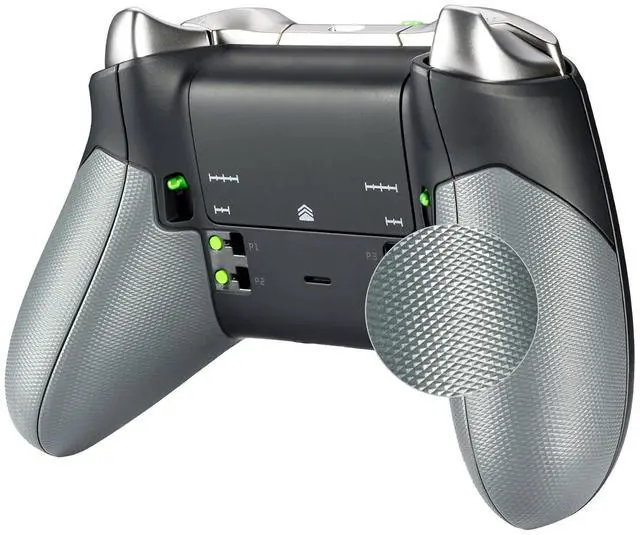 Main image of Gray Rubberized Right Left Side Rails, Replacement Rear Handle Grips, Back Panels Faceplates Kits for Xbox One Elite Controller (Model 1698) @