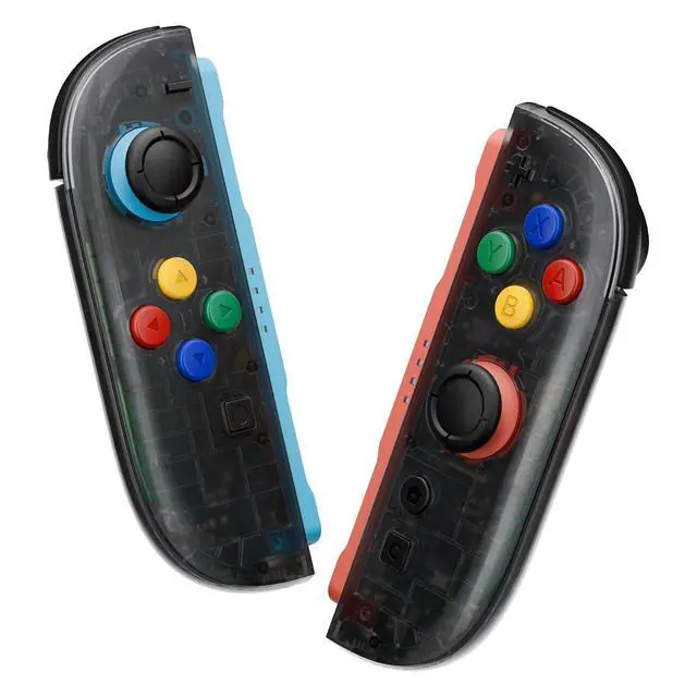 Alt view image 2 of 7 - DIY Replacement Shell Buttons for Joycon 2, Housing Faceplate Case + Decorative Strips + ABXY Direction Keys + Tools for Nintendo Switch 2 Controller - Essence Version - Clear Slate Black @