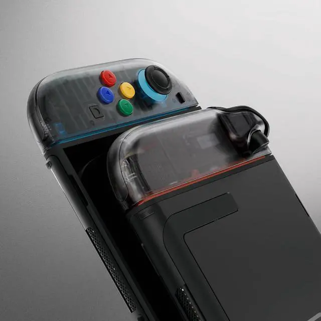 Alt view image 4 of 7 - DIY Replacement Shell Buttons for Joycon 2, Housing Faceplate Case + Decorative Strips + ABXY Direction Keys + Tools for Nintendo Switch 2 Controller - Essence Version - Clear Slate Black @