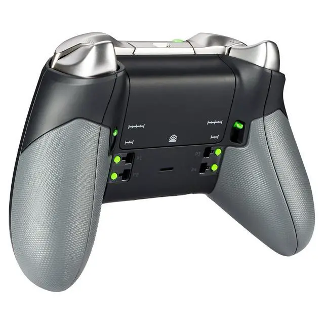 Alt view image 5 of 7 - Gray Rubberized Right Left Side Rails, Replacement Rear Handle Grips, Back Panels Faceplates Kits for Xbox One Elite Controller (Model 1698) @