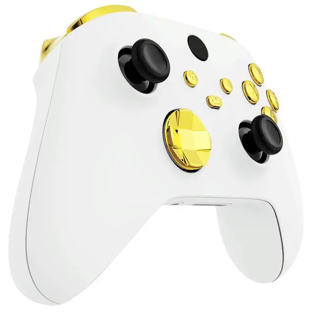 Alt view image 4 of 7 - Replacement Buttons for Xbox Core Wireless Controller, Chrome Gold Glossy Custom LB RB LT RT Bumpers Trigers Dpad ABXY Start Back Sync Share Keys Parts for Xbox Series X & S Controller @
