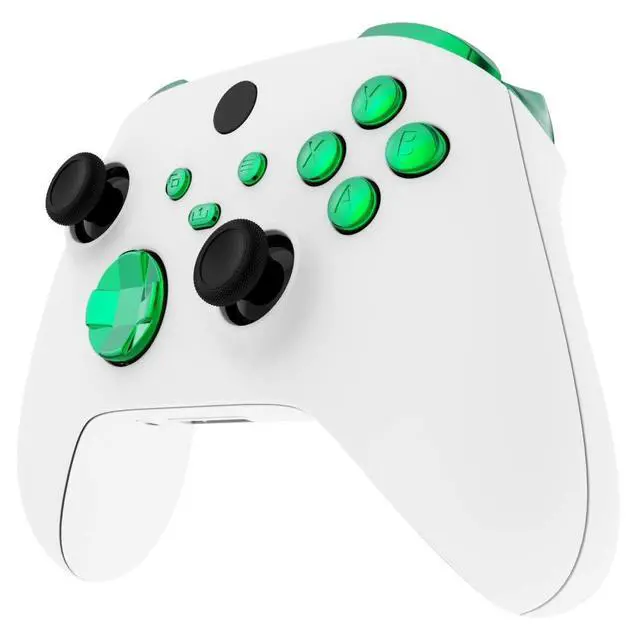 Alt view image 5 of 7 - Replacement Buttons for Xbox Core Wireless Controller, Chrome Green Glossy Custom LB RB LT RT Bumpers Trigers Dpad ABXY Start Back Sync Share Keys Parts for Xbox Series X & S Controller @