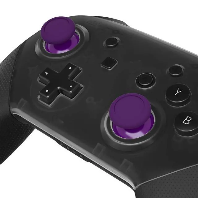 Alt view image 3 of 7 - Purple Replacement 3D Joystick Thumbsticks, Analog Thumb Sticks with Cross Screwdriver for Nintendo Switch Pro Controller @