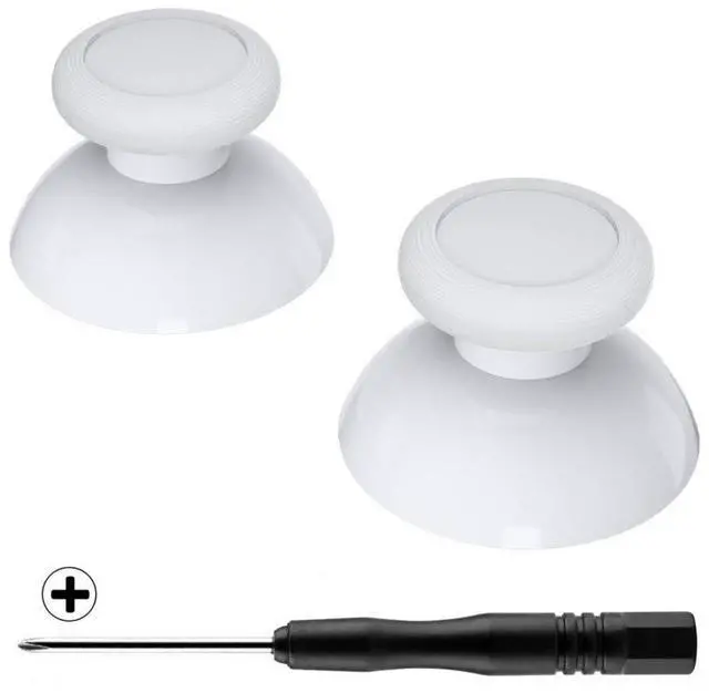 Main image of White Replacement 3D Joystick Thumbsticks, Analog Thumb Sticks with Cross Screwdriver for Nintendo Switch Pro Controller @