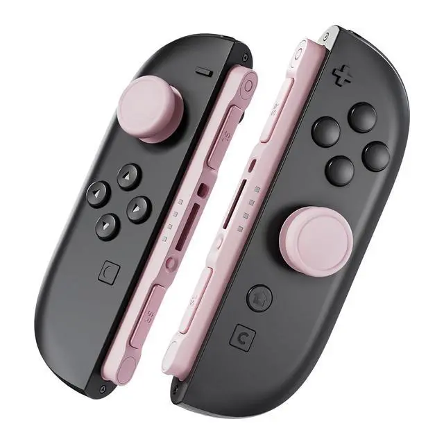 Alt view image 3 of 7 - Replacement 3D Joystick & Thumb Grips & Side Rail Shell Buttons for Nintendo Switch 2 JoyCon, Console Rail Stickers Left Right Analog Thumbsticks Caps for Switch 2 - Cherry Blossoms Pink @