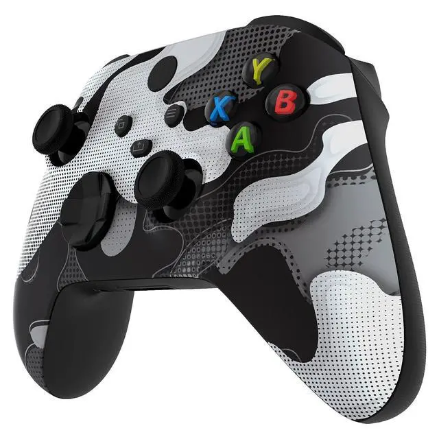Alt view image 5 of 7 - Custom Shell for Xbox Series X & S Controller - Revitalize Your Controller - Black White Camouflage Replacement Front Housing Cover for Xbox Core Controller Wireless @