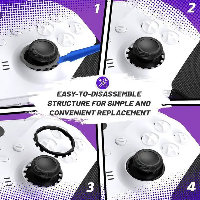 Alt view image 4 of 7 - Redesigned Replacement Octagonal Gated Sticks Accent Rings for Xbox Elite Series 2 Core, for Elite Series 2, for Xbox Elite, for ASR Version Shell for Xbox Series X/S Controller - Black @