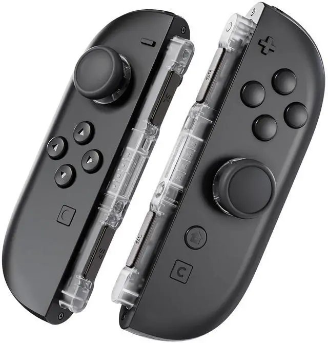 Alt view image 3 of 7 - Replacement 3D Joystick & Thumb Grips & Side Rail Shell Buttons for Nintendo Switch 2 JoyCon, Console Rail Stickers Controller Left Right Analog Stick Thumbsticks Caps for Switch 2 - Clear @