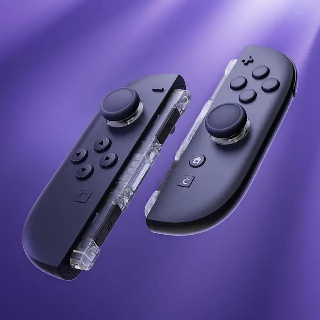 Alt view image 4 of 7 - Replacement 3D Joystick & Thumb Grips & Side Rail Shell Buttons for Nintendo Switch 2 JoyCon, Console Rail Stickers Controller Left Right Analog Stick Thumbsticks Caps for Switch 2 - Clear @