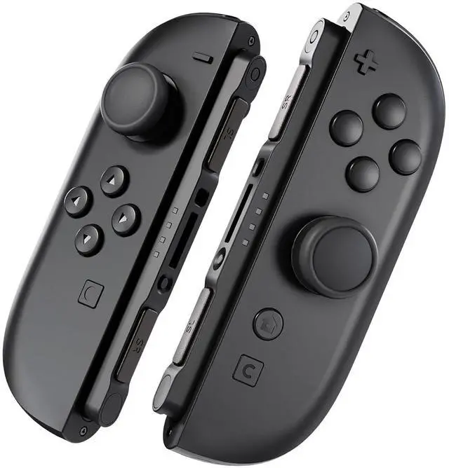 Alt view image 3 of 7 - Replacement 3D Joystick & Thumb Grips & Side Rail Shell Buttons for Nintendo Switch 2 JoyCon, Console Rail Stickers Controller Left Right Analog Stick Thumbsticks Caps for Switch 2 - Black @
