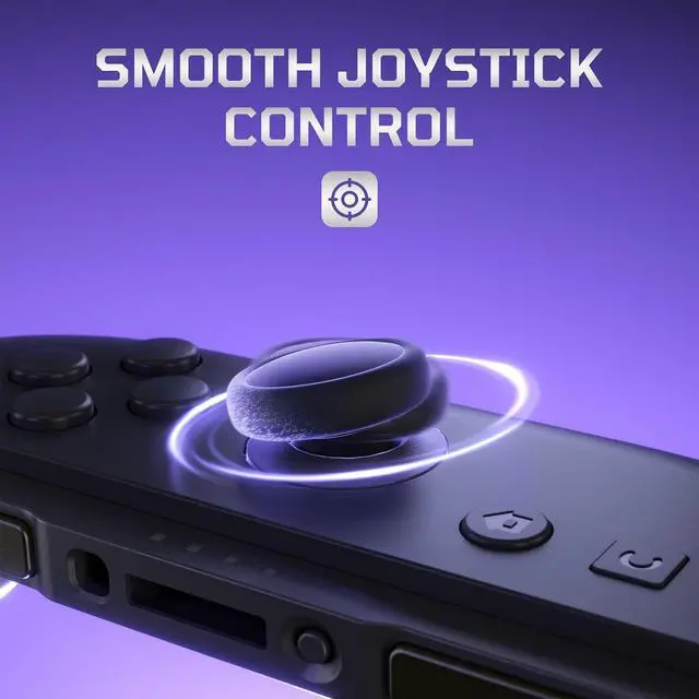 Alt view image 7 of 7 - Replacement 3D Joystick & Thumb Grips & Side Rail Shell Buttons for Nintendo Switch 2 JoyCon, Console Rail Stickers Controller Left Right Analog Stick Thumbsticks Caps for Switch 2 - Black @
