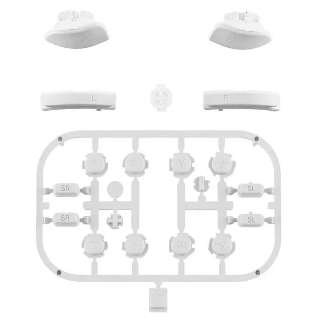Alt view image 2 of 7 - DIY Full Set Buttons for Nintendo Switch & Switch OLED, Custom Replacement Buttons for JoyCon, ABXY Direction Keys SR SL L R ZR ZL + - Home Capture Trigger Buttons Springs - White @