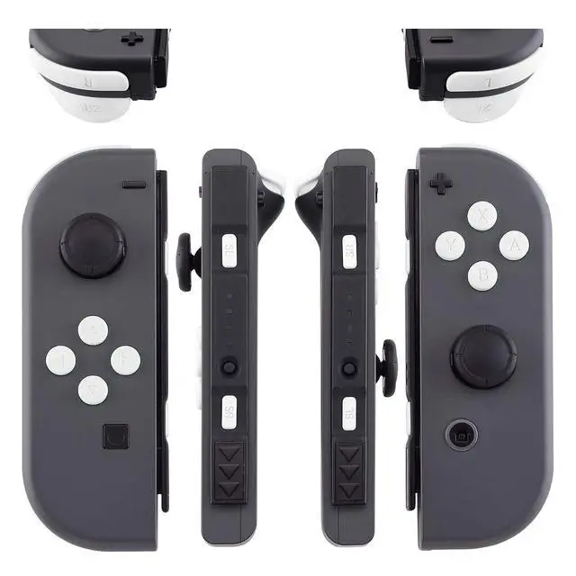 Alt view image 3 of 7 - DIY Full Set Buttons for Nintendo Switch & Switch OLED, Custom Replacement Buttons for JoyCon, ABXY Direction Keys SR SL L R ZR ZL + - Home Capture Trigger Buttons Springs - White @
