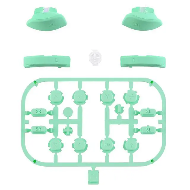 Alt view image 2 of 7 - DIY Full Set Buttons for Nintendo Switch & Switch OLED, Custom Replacement Buttons for JoyCon, ABXY Direction Keys SR SL L R ZR ZL + - Home Capture Trigger Buttons Springs - Mint Green @