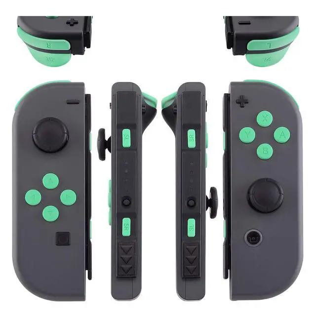 Alt view image 3 of 7 - DIY Full Set Buttons for Nintendo Switch & Switch OLED, Custom Replacement Buttons for JoyCon, ABXY Direction Keys SR SL L R ZR ZL + - Home Capture Trigger Buttons Springs - Mint Green @